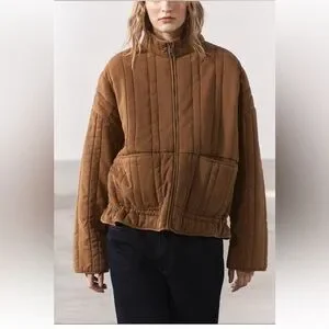 Zara | Jackets & Coats | Zara Washed Effect Quilted Jacket